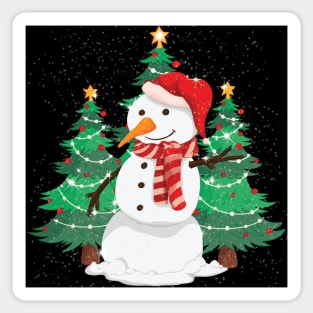 Happy Snowman In Happy Christmas Day Sticker